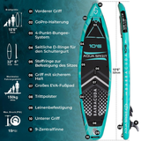 AQUA SPIRIT Barracuda SUP Board Set, Aufblasbares Stand-Up Paddle Board Set 6 Zoll dick mit Kajaksitz, verstellbarem Paddel, Tragetasche und Sicherheitsleine, Komplettes Zubehör, 3 Jahre Garantie (Grün)
