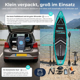 AQUA SPIRIT Barracuda SUP Board Set, Aufblasbares Stand-Up Paddle Board Set 6 Zoll dick mit Kajaksitz, verstellbarem Paddel, Tragetasche und Sicherheitsleine, Komplettes Zubehör, 3 Jahre Garantie (Grün)