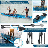 Aqua Spirit Aufblasbares Stand Up Paddle Board SUP Barracuda Kajak- 320x79x15cm/457x91x15cm - Erwachsene Anfänger/Experten | 150 kg Limit -Sitz, Paddel, Kajakblatt, Pumpe, Tasche 2 Jahre Garantie