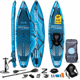 AQUA SPIRIT Barracuda SUP Board Set, Aufblasbares Stand-Up Paddle Board Set 6 Zoll dick mit Kajaksitz, verstellbarem Paddel, Tragetasche und Sicherheitsleine, Komplettes Zubehör, 3 Jahre Garantie