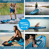 AQUA SPIRIT Blitz Aufblasbares Stand Up Paddle Board für Erwachsene und Jugendliche, Anfänger und Fortgeschrittene iSUP Hybrid- und Tourenmodell plus verstellbares Aluminiumpaddel