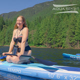 Aqua Spirit Aufblasbares Stand Up Paddle Board SUP Tempo Komplett-Set - 305x81x13cm/320x81x15cm - Erwachsene Anfänger/Experten - mit Rucksack, Leine, Paddel, Wickelauflage und 2 Jahre Garantie