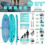 Aqua Spirit Prana 10'8FT Yoga Water Aqua Fitness Aufblasbare Stand Up Paddle Board Kit, Aluminium Paddel & Rucksack, Wickelunterlage, Pumpe, Leine, Halterung für GoPro & 3 Jahre Garantie