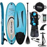 AQUA SPIRIT Splash iSUP 9' langes aufblasbares Stand up Paddle Board für Anfänger/Mittelstufe mit Rucksack, Leine, Paddel, Wickelauflage und wasserdichter Handytasche