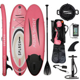 AQUA SPIRIT Splash iSUP 9' langes aufblasbares Stand up Paddle Board für Anfänger/Mittelstufe mit Rucksack, Leine, Paddel, Wickelauflage und wasserdichter Handytasche