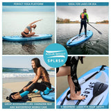 AQUA SPIRIT Splash iSUP 9' langes aufblasbares Stand up Paddle Board für Anfänger/Mittelstufe mit Rucksack, Leine, Paddel, Wickelauflage und wasserdichter Handytasche